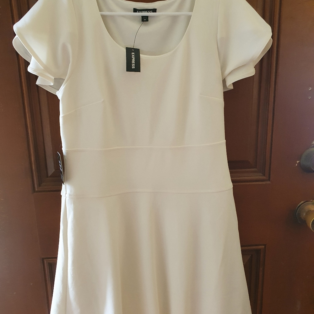 Express - White Short Dress Medium